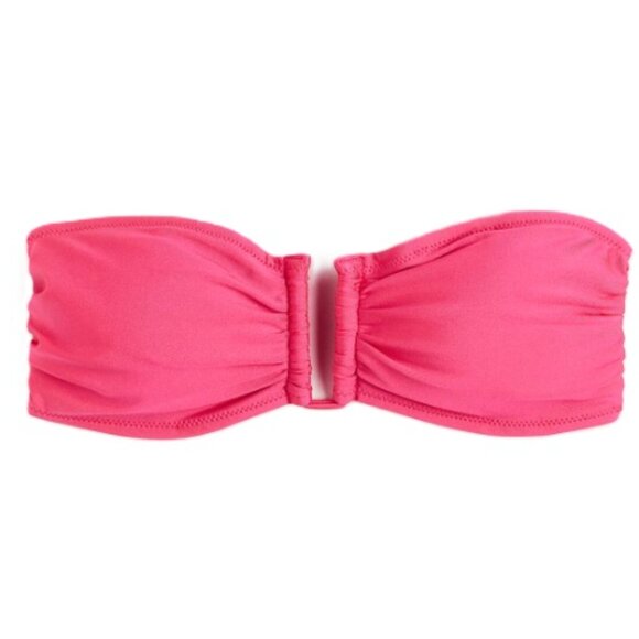 🔥2/$15🔥NWT - H&M Padded Bandeau Bikini Top, Cerise – Size 10 - Picture 1 of 11